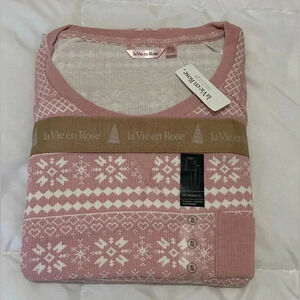 La Vie En Rose 2pc Thermal  PJ Set Brand New Size XL